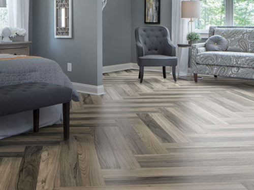 vinyl plank flooring in a bedroom