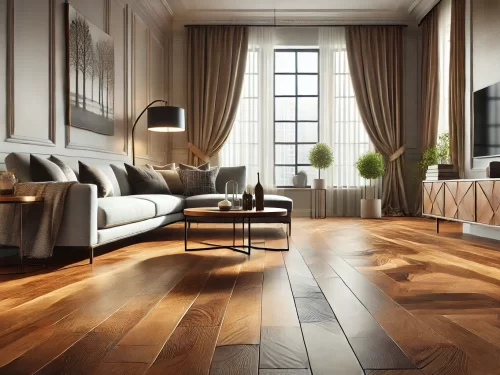 nice shiny wood flooring in a living room